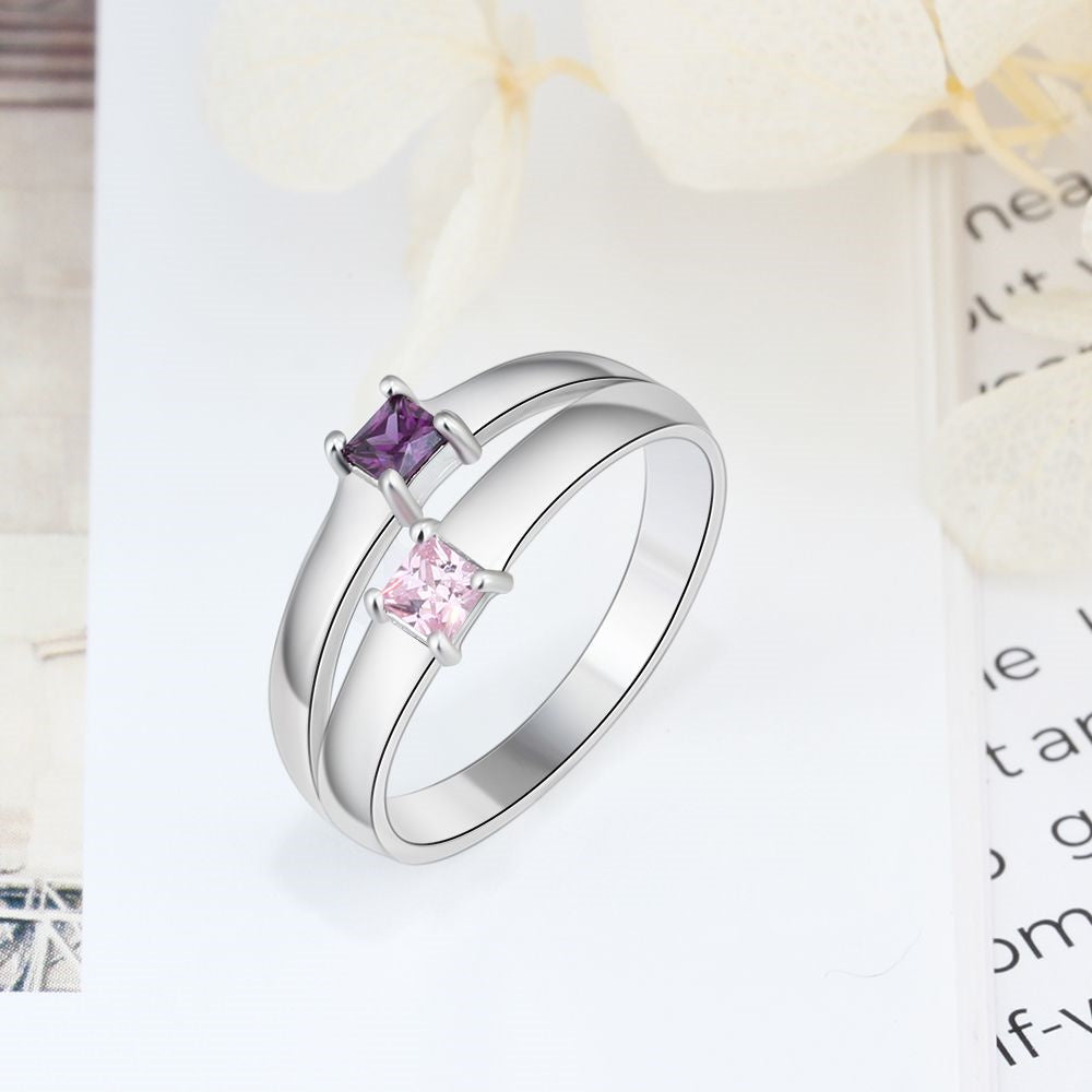 Custom Names 925 Silver Cubic Zirconia Rings