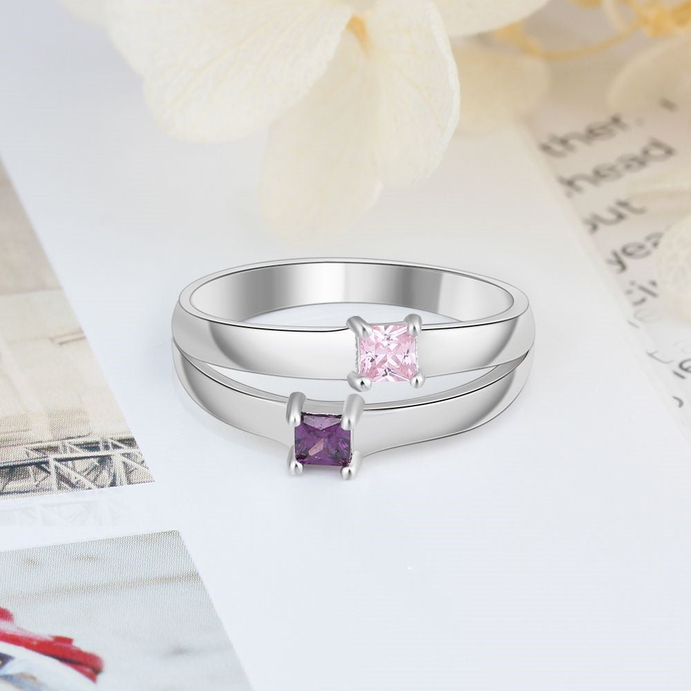 Custom Names 925 Silver Cubic Zirconia Rings