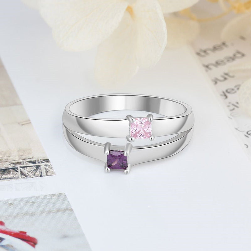 Custom Names 925 Silver Cubic Zirconia Rings