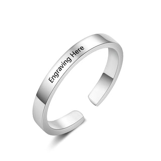 Personalized Rhodium Plated Ring