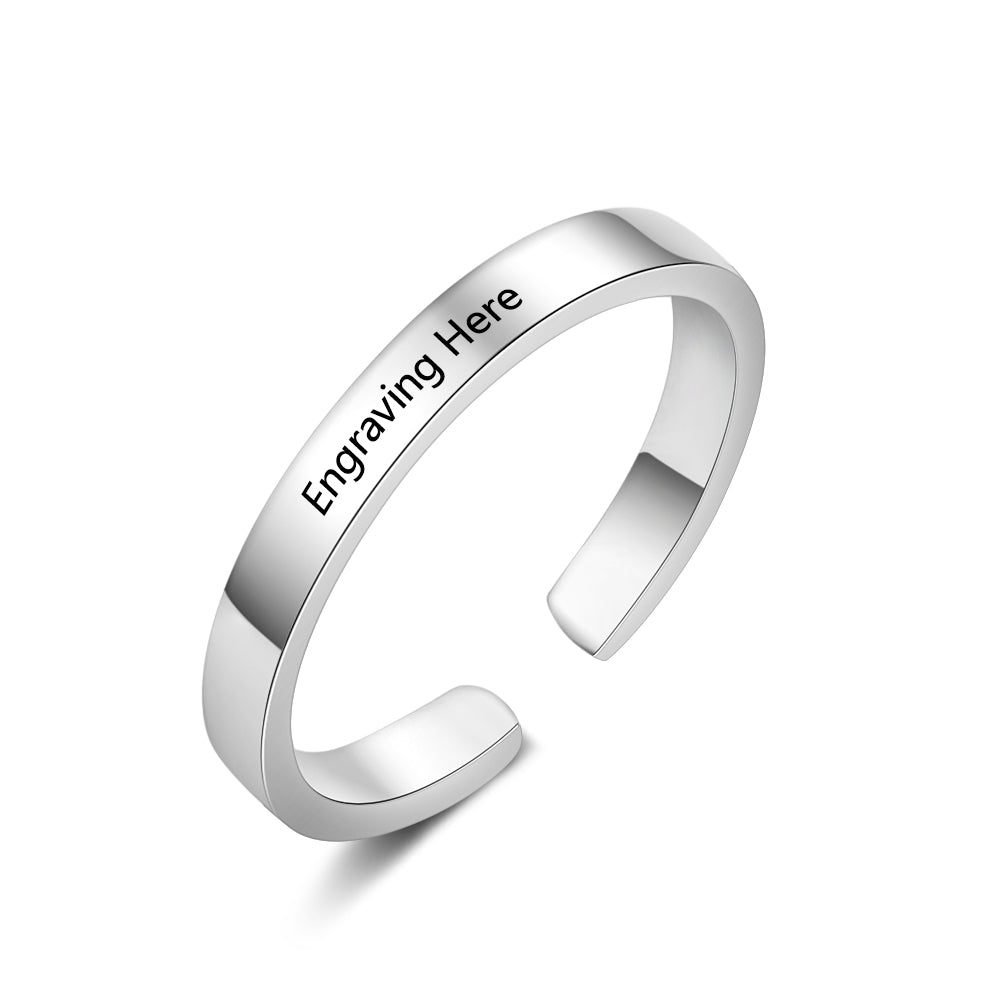 Personalized Rhodium Plated Ring