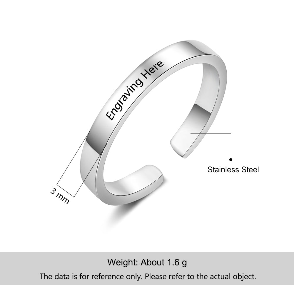 Personalized Rhodium Plated Ring