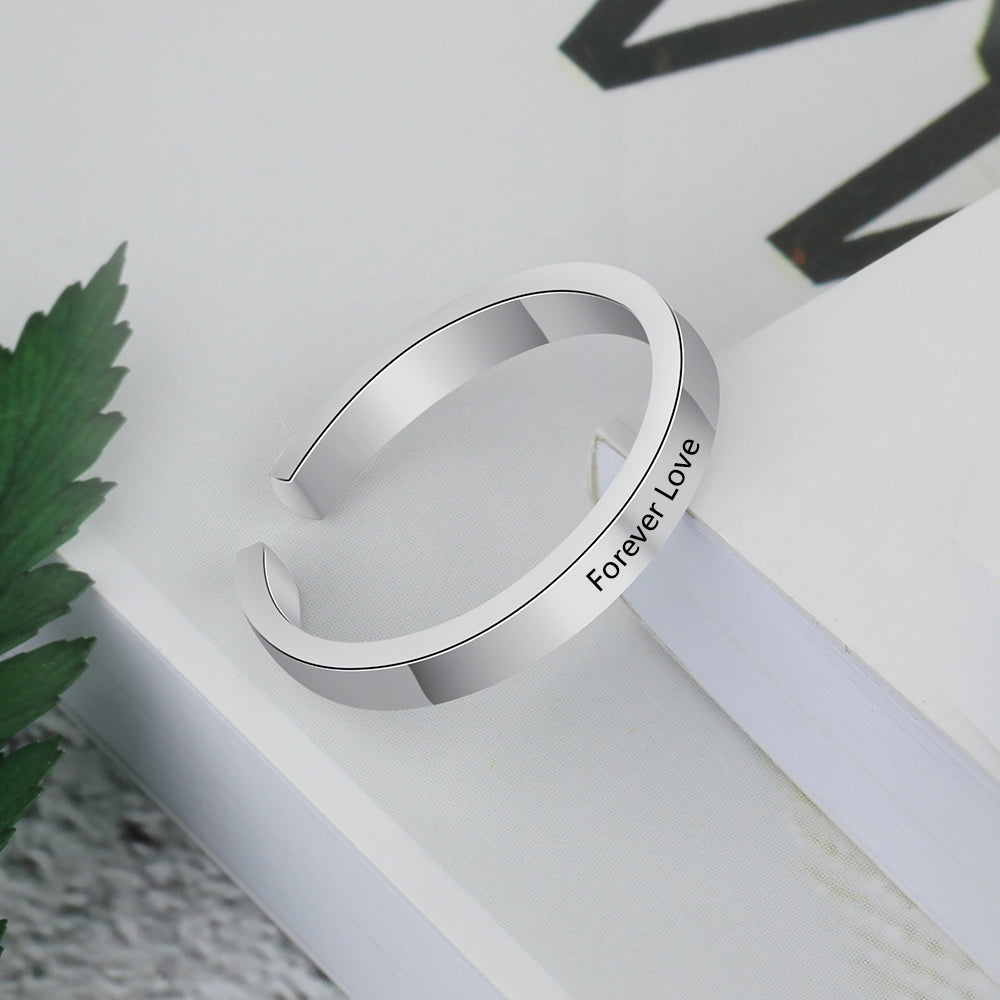 Personalized Rhodium Plated Ring