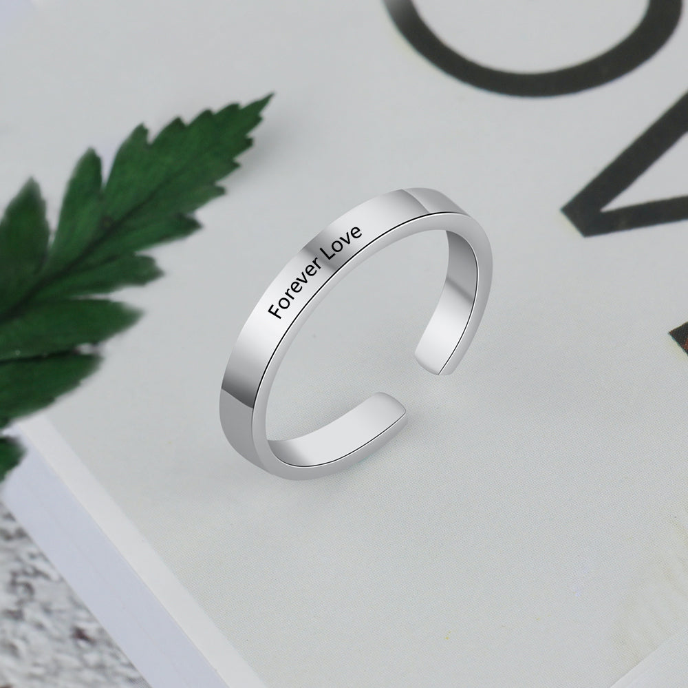 Personalized Rhodium Plated Ring