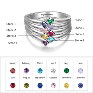 Best Product Birthstone & Engraved Sterling Silver Ring