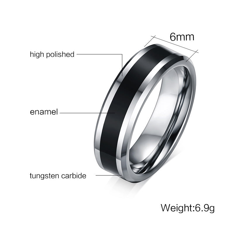 Personalized Tungsten Carbide Men's Ring