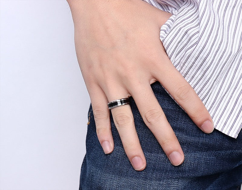 Personalized Tungsten Carbide Men's Ring