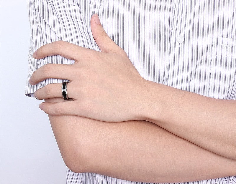 Personalized Tungsten Carbide Men's Ring