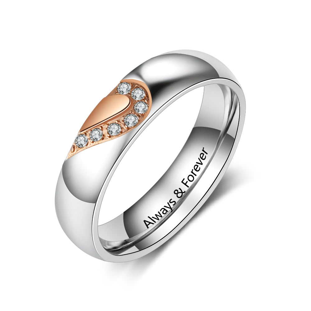 Personalized Stainless Steel Couple Ring