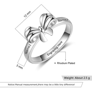 Personalized Rhodium Plated Ring