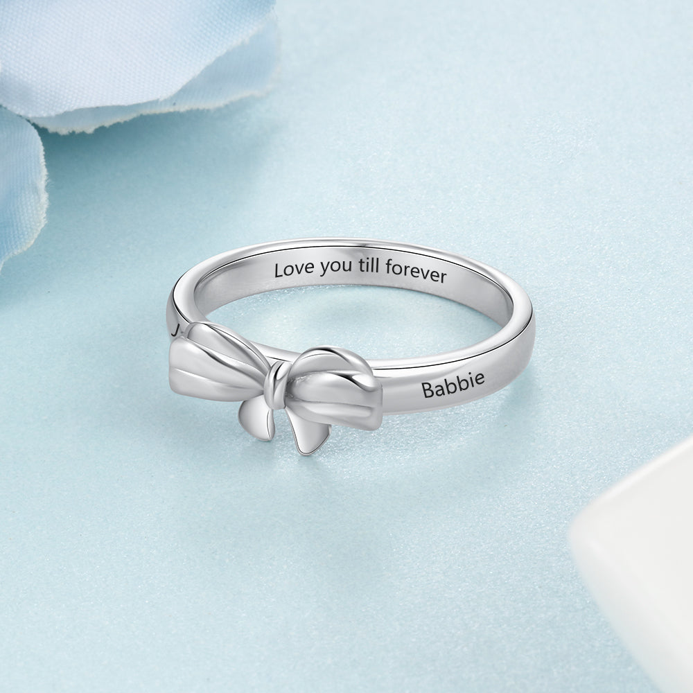 Personalized Rhodium Plated Ring