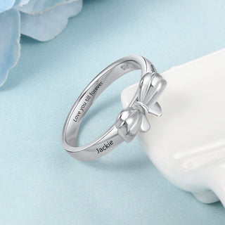 Personalized Rhodium Plated Ring