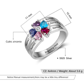 925 Coloful CZ Flower Shape Ring