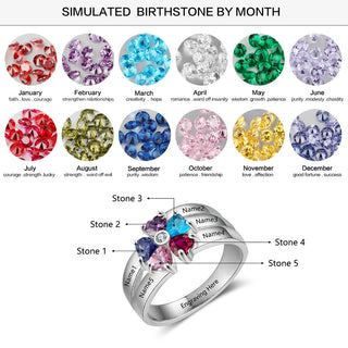 925 Coloful CZ Flower Shape Ring