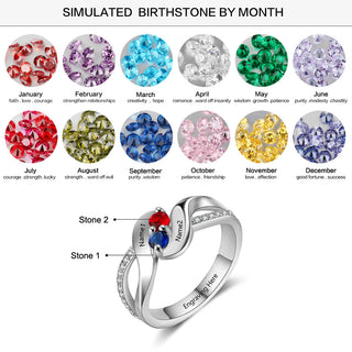 925 Silver CZ Ring with Personalized Name
