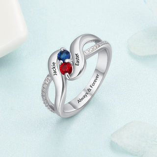 925 Silver CZ Ring with Personalized Name