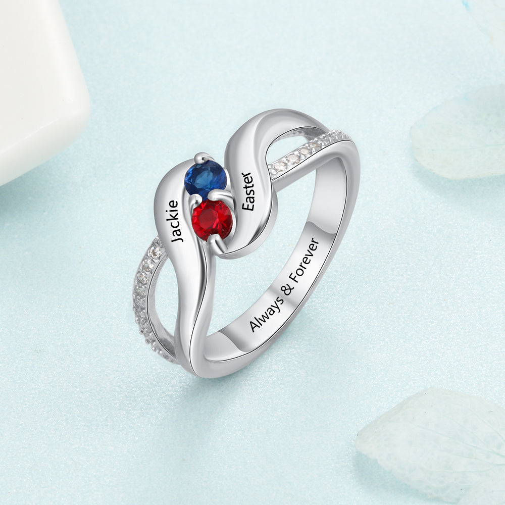 925 Silver CZ Ring with Personalized Name