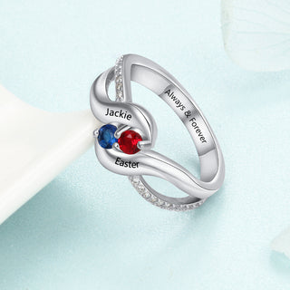 925 Silver CZ Ring with Personalized Name