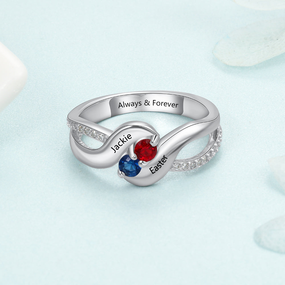 925 Silver CZ Ring with Personalized Name