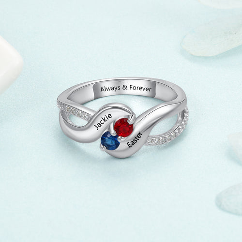 925 Silver CZ Ring with Personalized Name