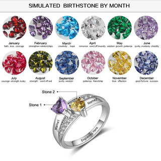 925 Sterling Silver Birthstone Ring