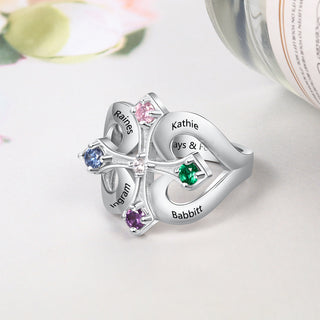 Custom S925 Birthstone Cross Rings