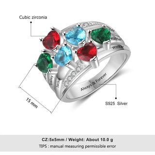 925 Silver Birthstone Rings
