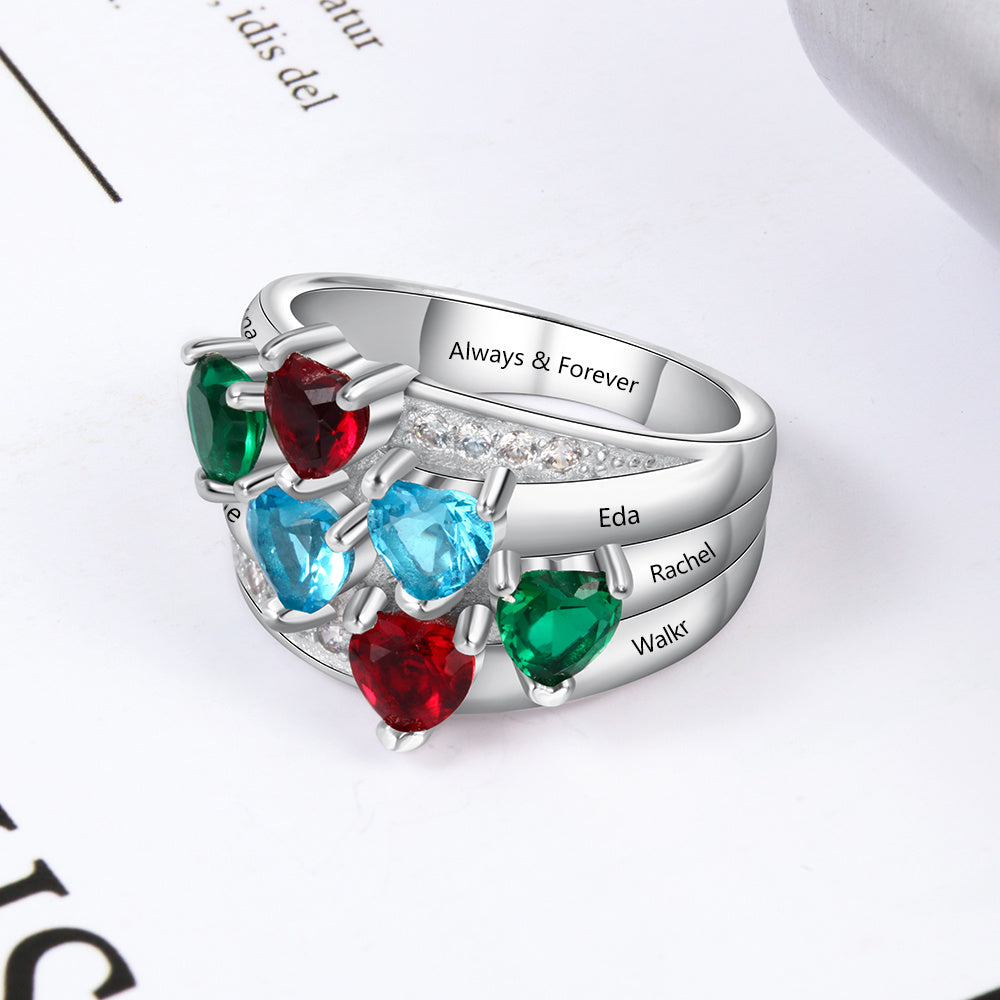 925 Silver Birthstone Rings