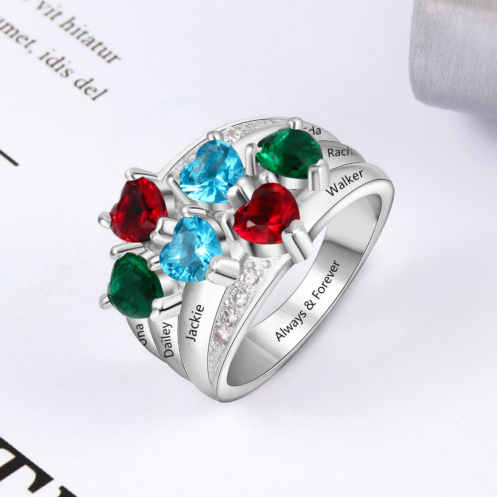925 Silver Birthstone Rings