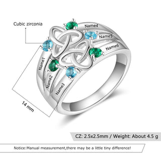 925 Silver Colorful Birthstone Rings