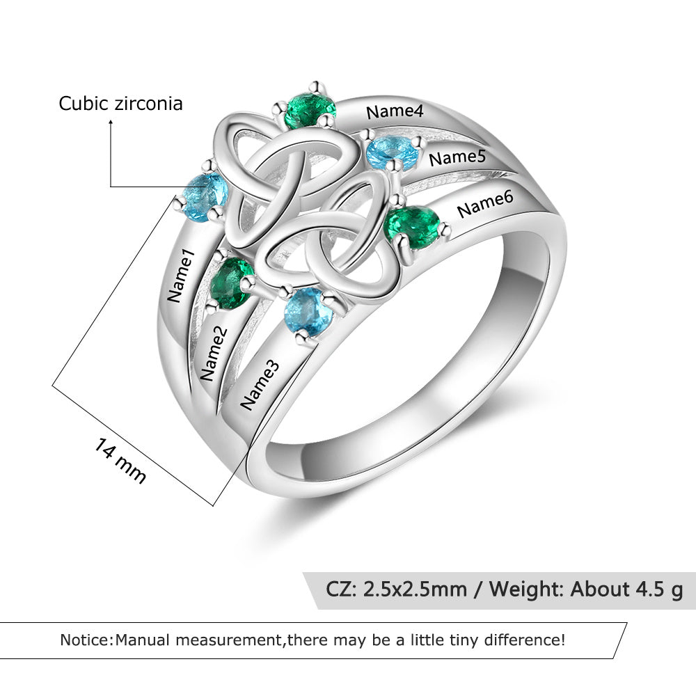 925 Silver Colorful Birthstone Rings