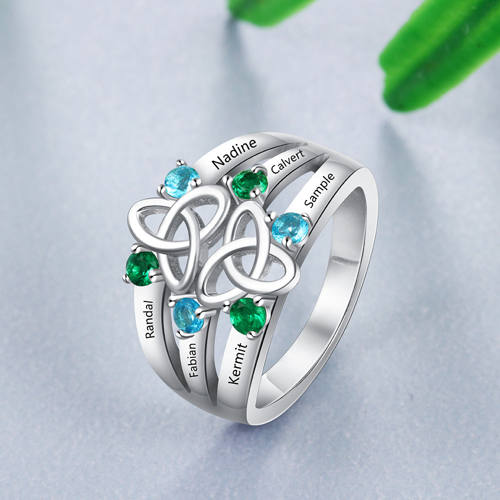925 Silver Colorful Birthstone Rings
