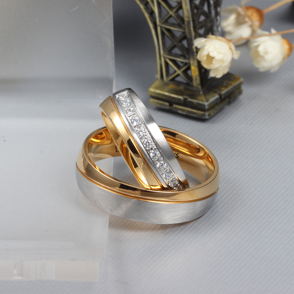 Personalized Stainless Steel Counple Ring