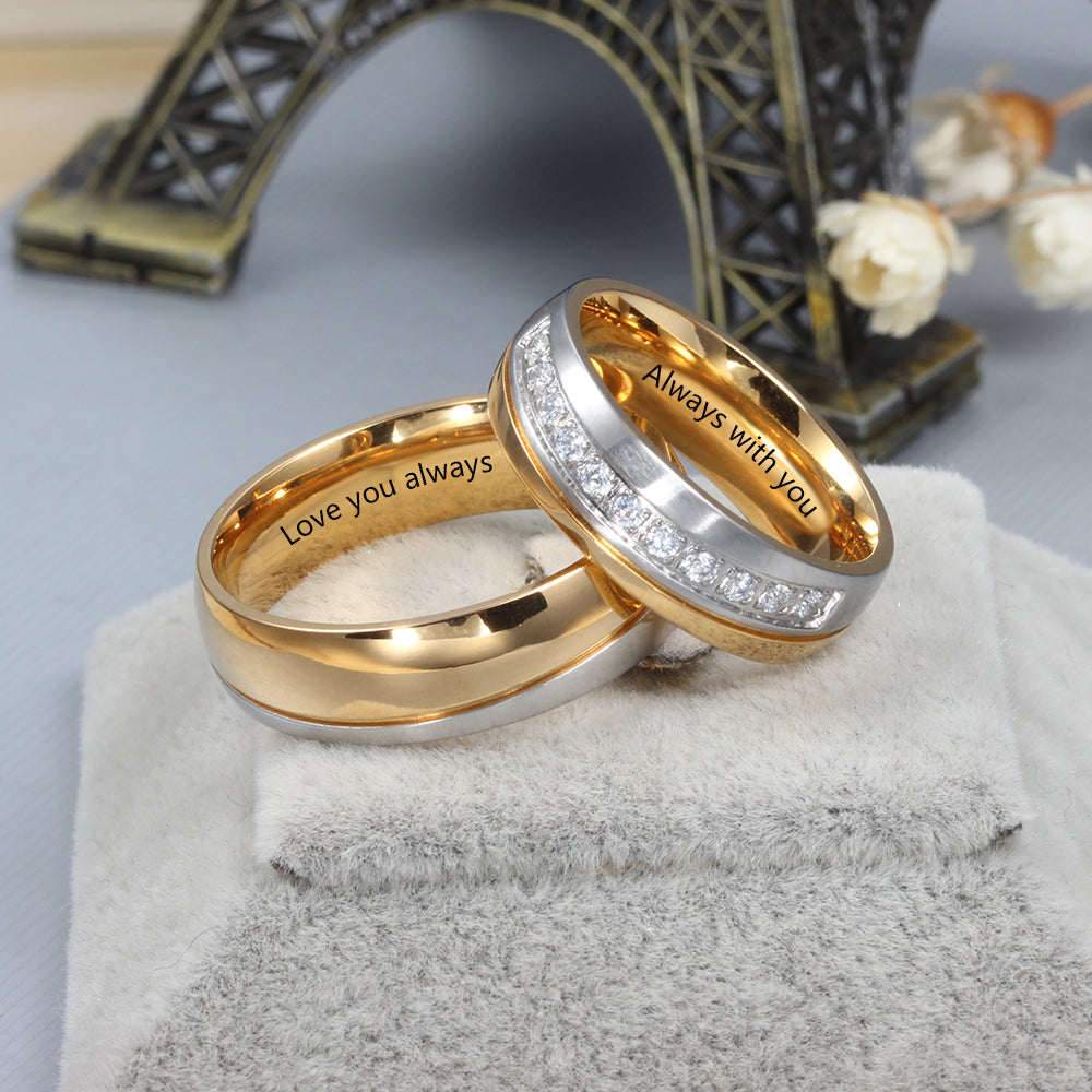 Personalized Stainless Steel Counple Ring
