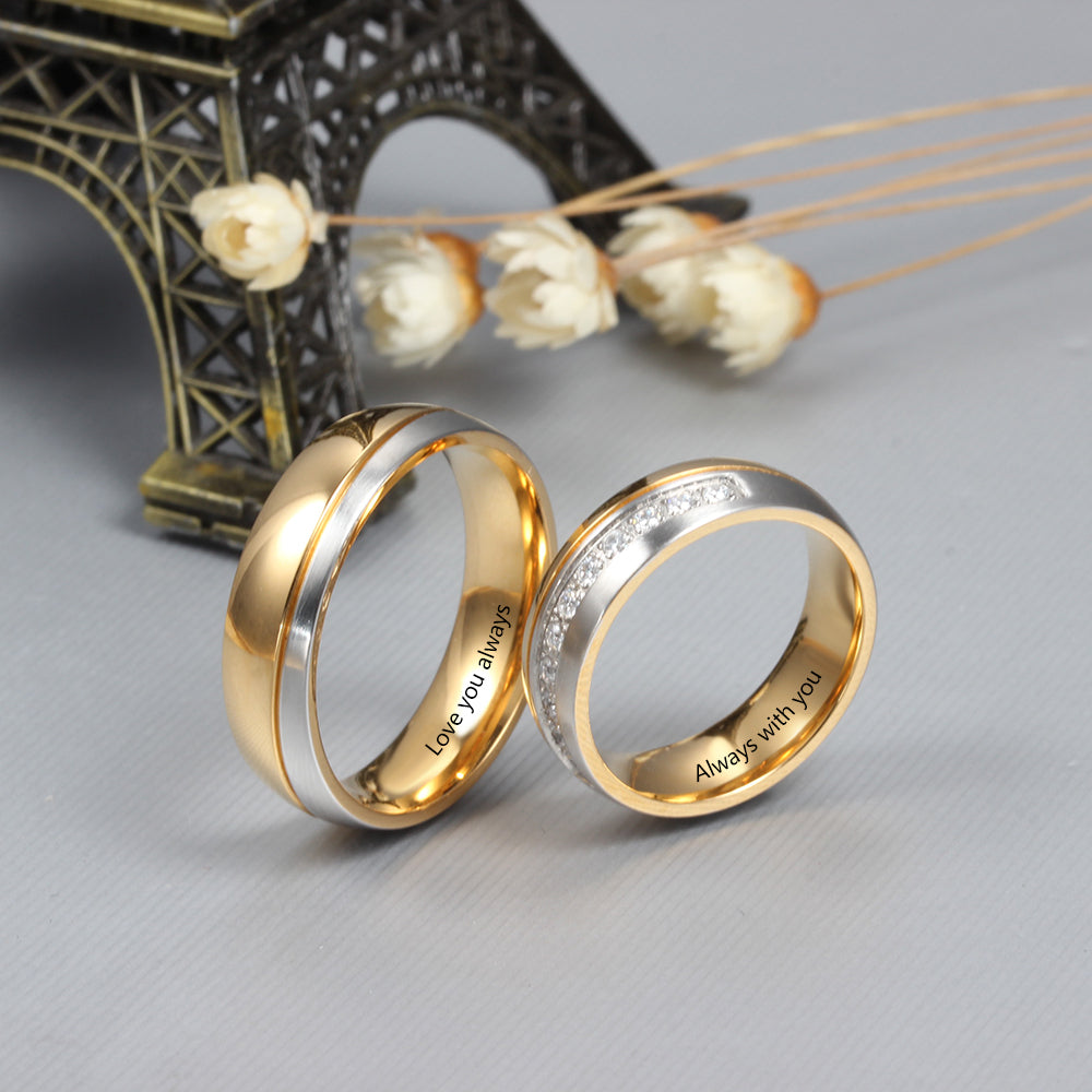 Personalized Stainless Steel Counple Ring