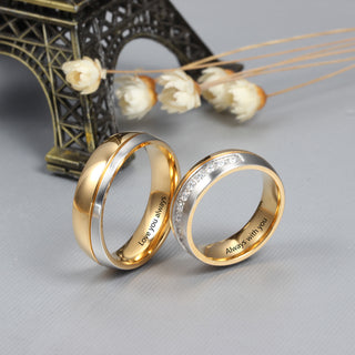 Personalized Stainless Steel Counple Ring