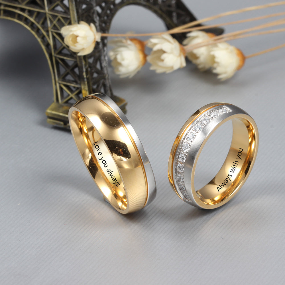 Personalized Stainless Steel Counple Ring