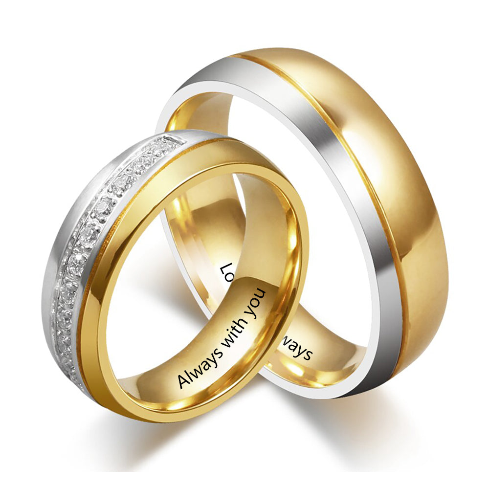 Personalized Stainless Steel Counple Ring