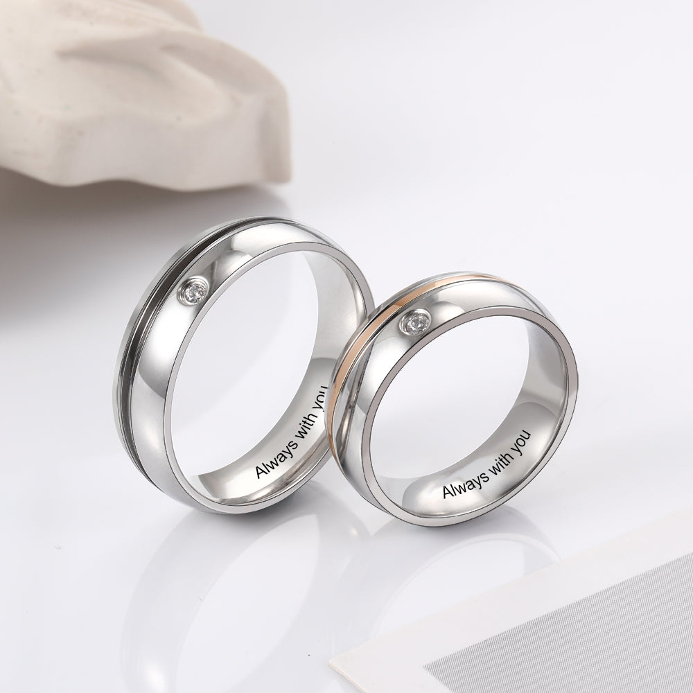 Personalized Stainless Steel Couple Ring