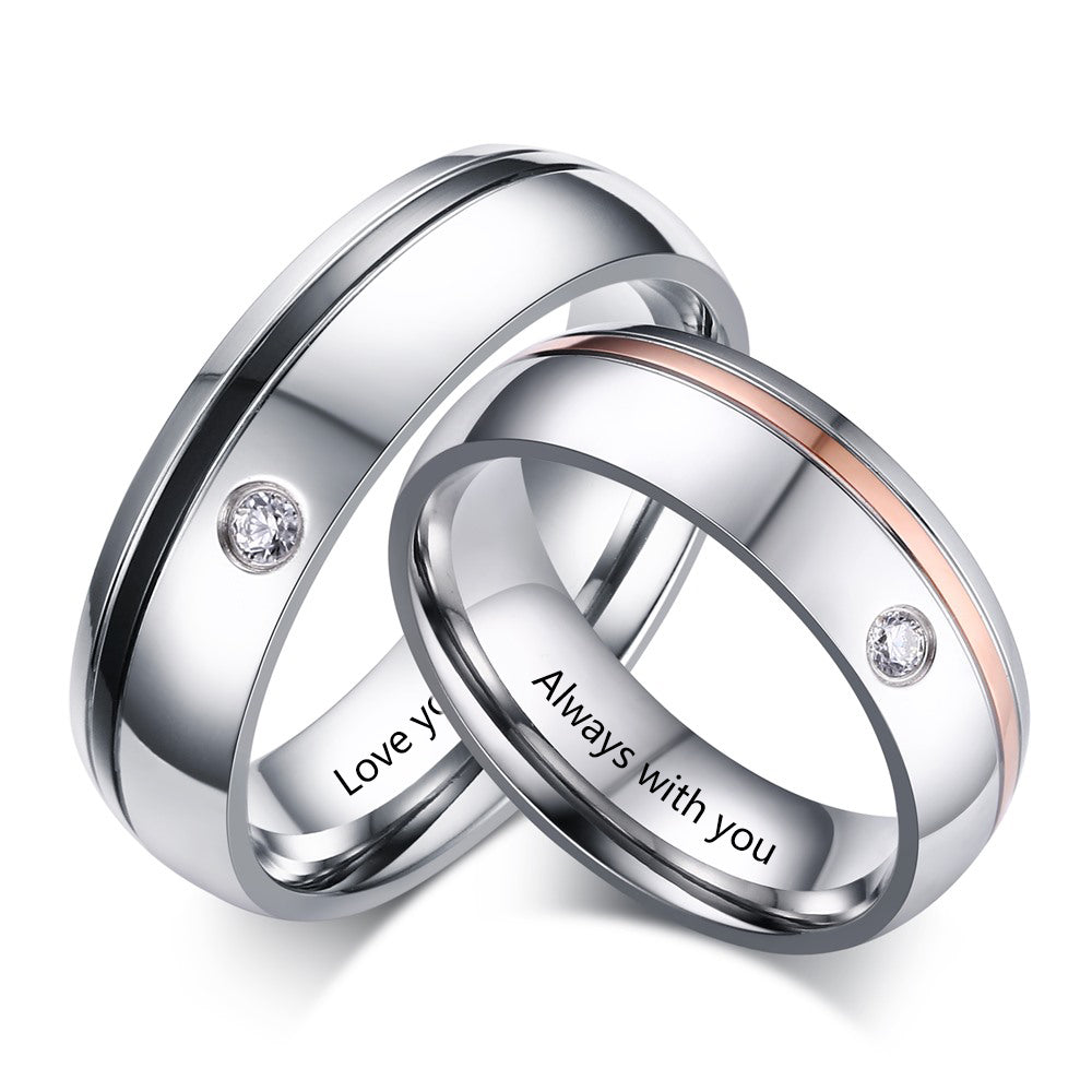 Personalized Stainless Steel Couple Ring