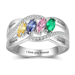 S925 Birthstones Name Rings