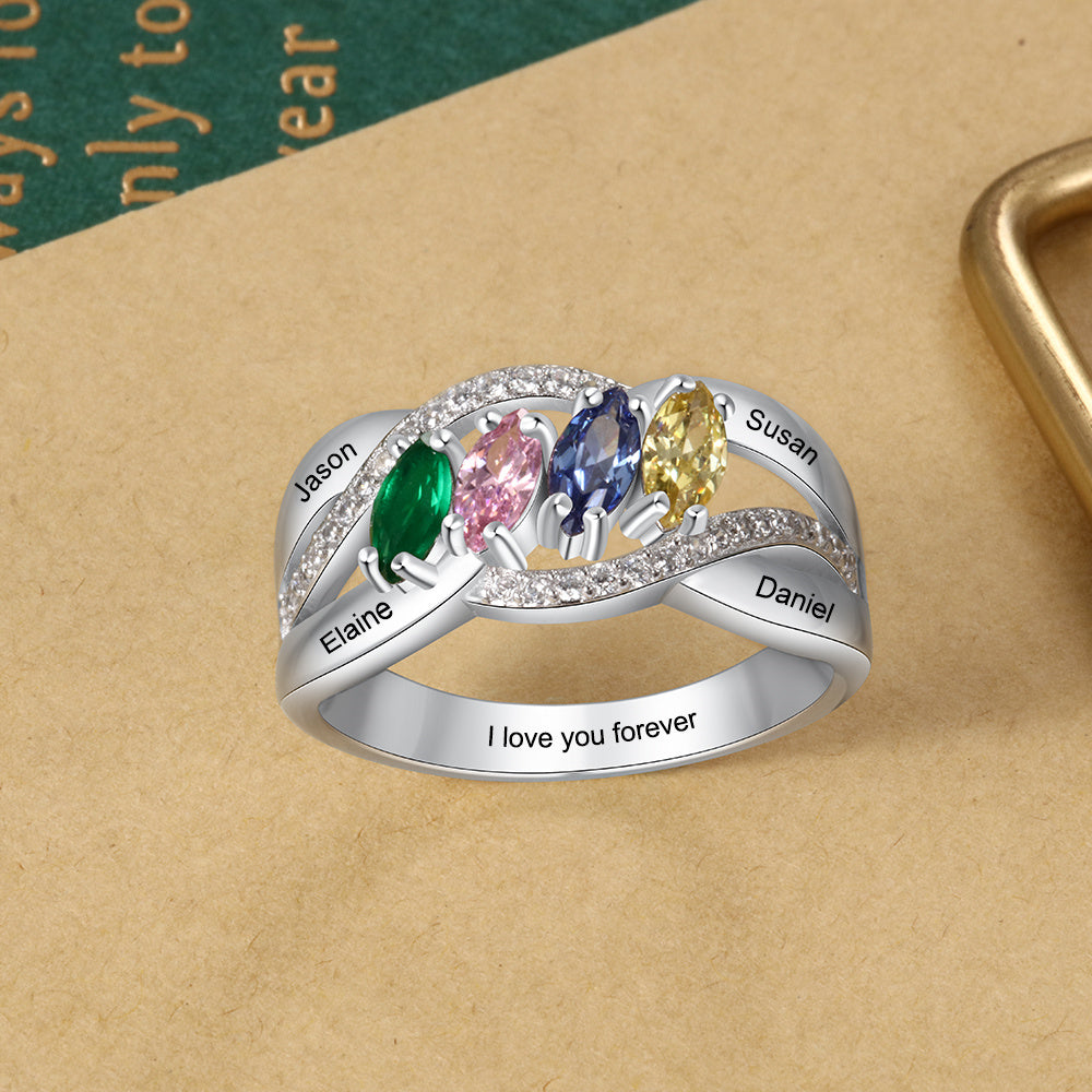 S925 Birthstones Name Rings