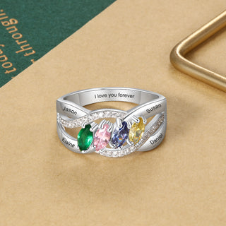 S925 Birthstones Name Rings