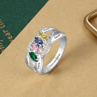 S925 Birthstones Name Rings