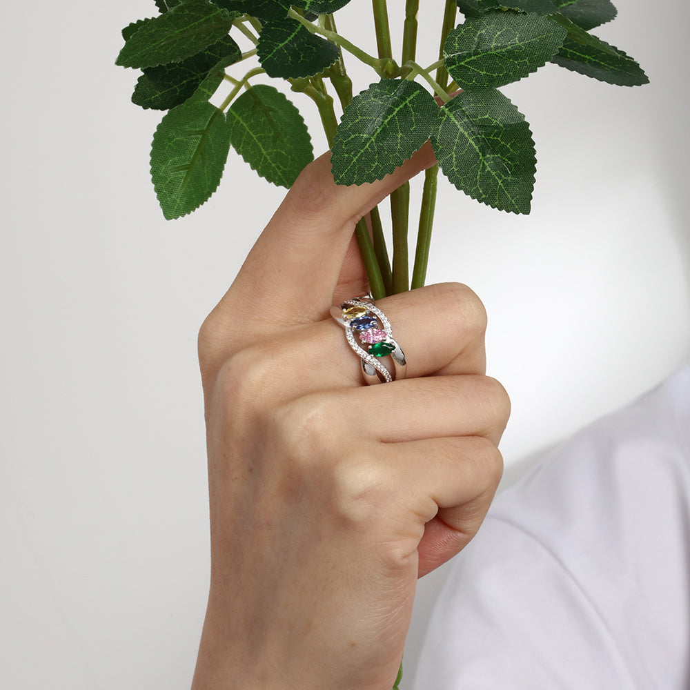 S925 Birthstones Name Rings