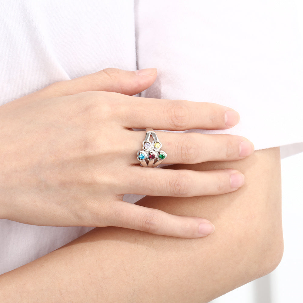 925 Silver Heart Cubic Zirconia Ring