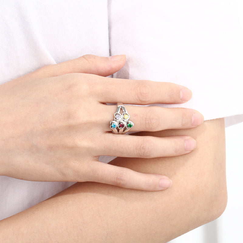 925 Silver Heart Cubic Zirconia Ring