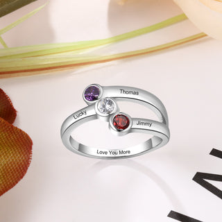 S925 Silver CZ Names Ring