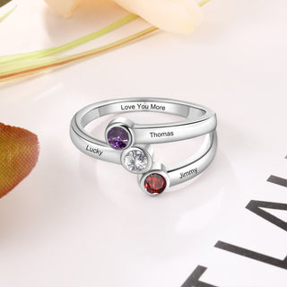 S925 Silver CZ Names Ring