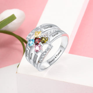 925 Silver Cross Birthstone Rings